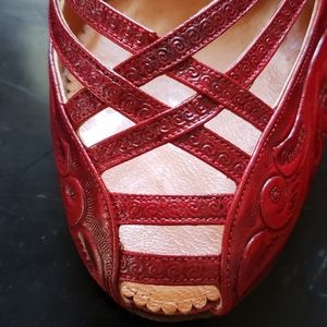 Vintage Red Calzado ArtMex heels